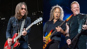 Charlie Starr performed on unique guitars alongside Hammett and Hetfield.]