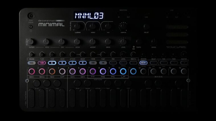 “Inspired by the rhythmic patterns and pitch variations of iconic drum machines”: Sonicware Deconstruct Minimal is a hardware groovebox crafted for 'mesmerizing minimal beats.']