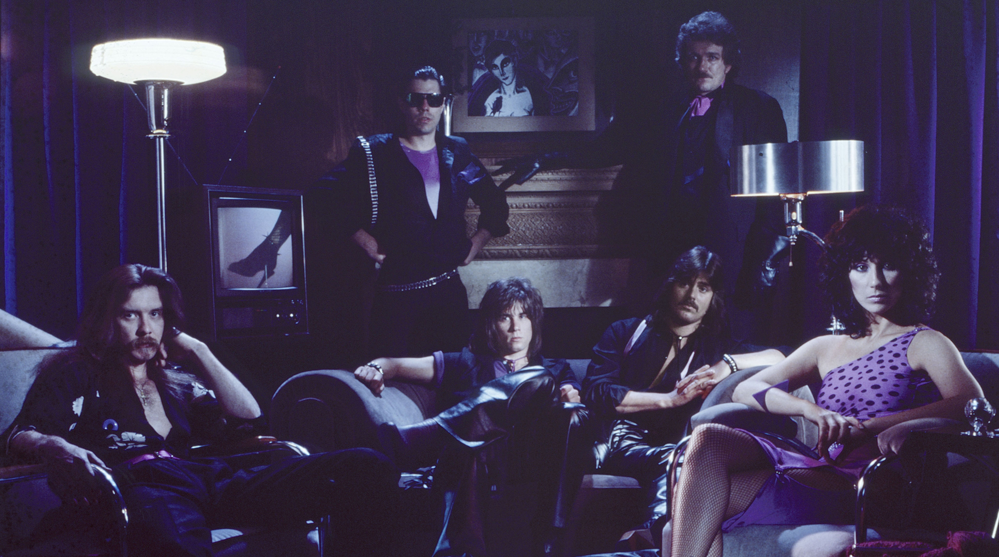 Cher, and her rock band Black Rose poses for a portrait in Los Angeles