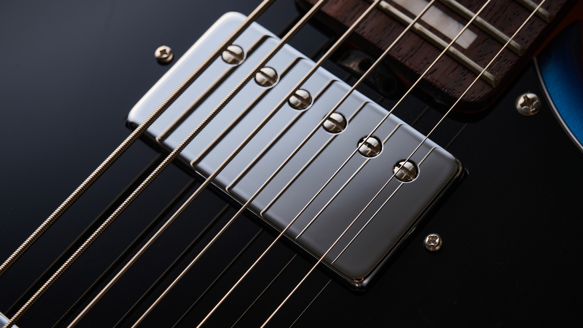 The neck pickup of the Sterling by Music Man StingRay Baritone guitar