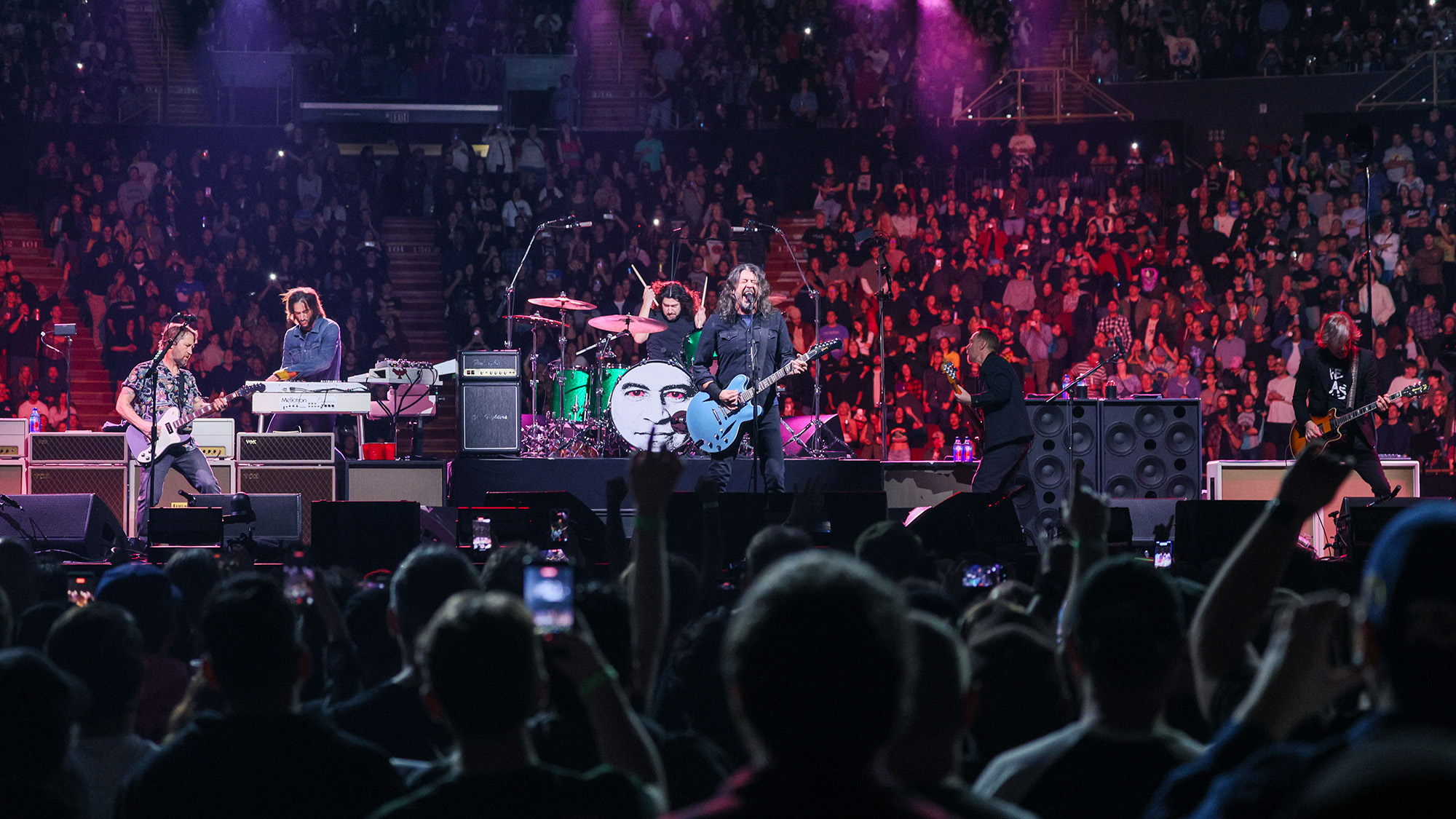 Foo Fighters perform on stage during a benefit concert at KIA Forum on Wednesday, Jan. 14, 2026 in Inglewood, CA.