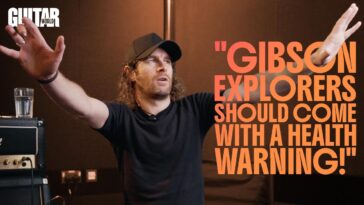 Why Airbourne’s Joel O’Keefe swears by his Gibson Explorer onstage but never plays it at home: “It should come with a warning label that says, ‘Might cause physical harm’”