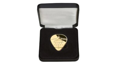 Pink Floyd has a Dark Side of the Moon guitar pick made from gold – and it’s one of the most expensive guitar picks ever made