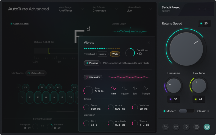 "Since 1997, the complaint about pitch correction has been the same: it takes the singer out of the singing. That's the problem DVA was built to solve": Antares launches AutoTune Advanced with new DVA™ vibrato engine