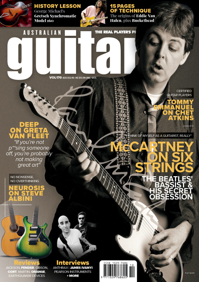 Australian Guitar #170 is on sale now, featuring Paul McCartney, Anthrax, Greta Can Fleet, Tommy Emmanuel and more
