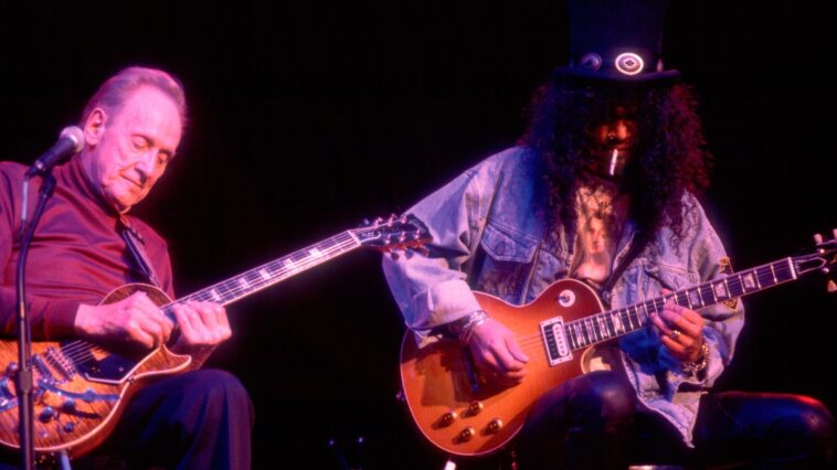 “I feel incredibly lucky that I got to know him, hang out with him and play music with him”: Slash honored with the Les Paul Spirit Award