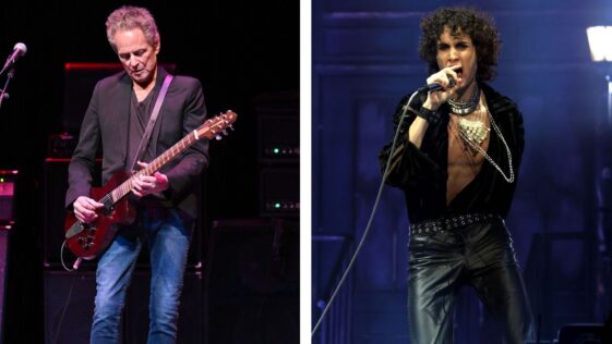 Sombr stumbles over his lyrics but Lindsey Buckingham delivers a blistering guitar solo as they duet on a Fleetwood Mac classic
