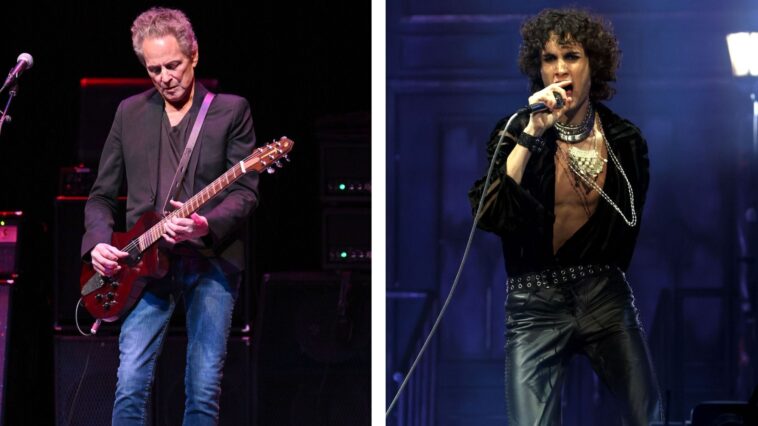Sombr stumbles over his lyrics but Lindsey Buckingham delivers a blistering guitar solo as they duet on a Fleetwood Mac classic